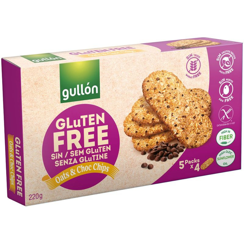 Изображение товара Печенье Gullon с овсяными хлопьями и шоколадом без глютена 220г
