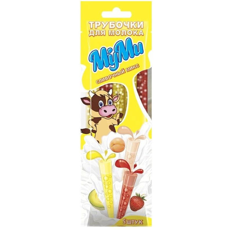 Изображение товара Трубочка для молока МуМи Сливочный Микс, 30 г - фруктовый десерт напиток для перекуса