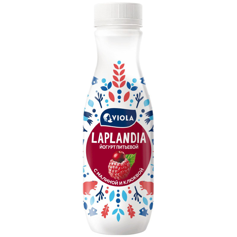 Изображение товара Йогурт питьевой Viola Laplandia с малиной и клюквой 2.5%, 260г