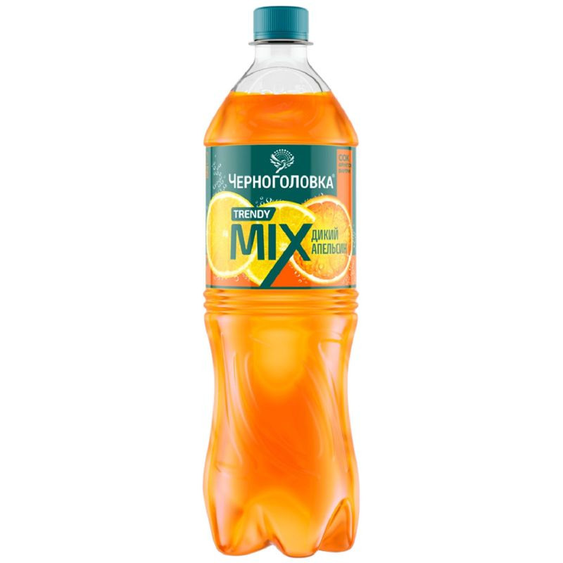 Изображение товара Газированный безалкогольный напиток Черноголовка апельсин юдзу 1л натуральный вкус