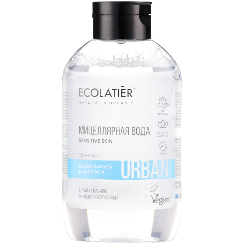 Изображение товара Вода мицеллярная Ecolaiter для чувствительной кожи Цветок Кактуса и Алоэ Вера, 400мл