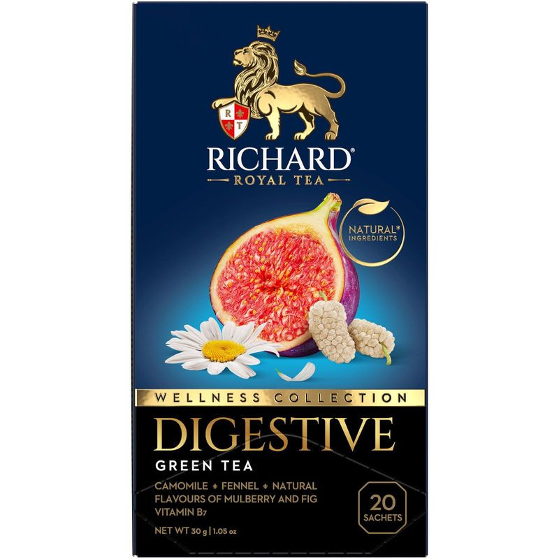 Изображение товара Зеленый чай Richard Digestive с ароматом инжира и шелковицы 20х1.5 г