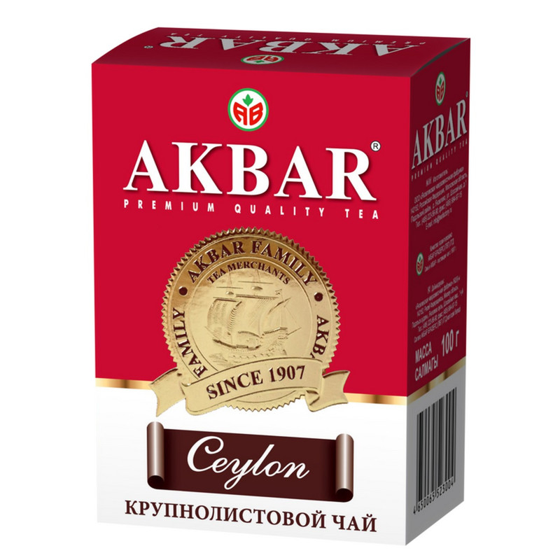 Изображение товара Чай Akbar Цейлон чёрный байховый крупнолистовой, 100г