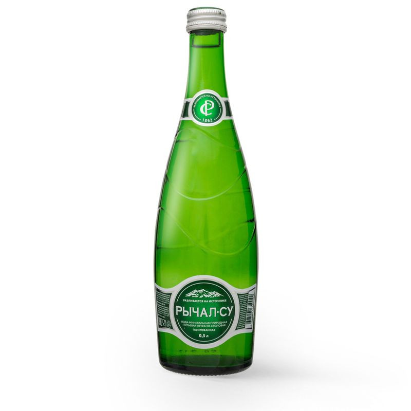 Изображение товара Минеральная лечебно-столовая газированная вода Рычал су 500мл Россия