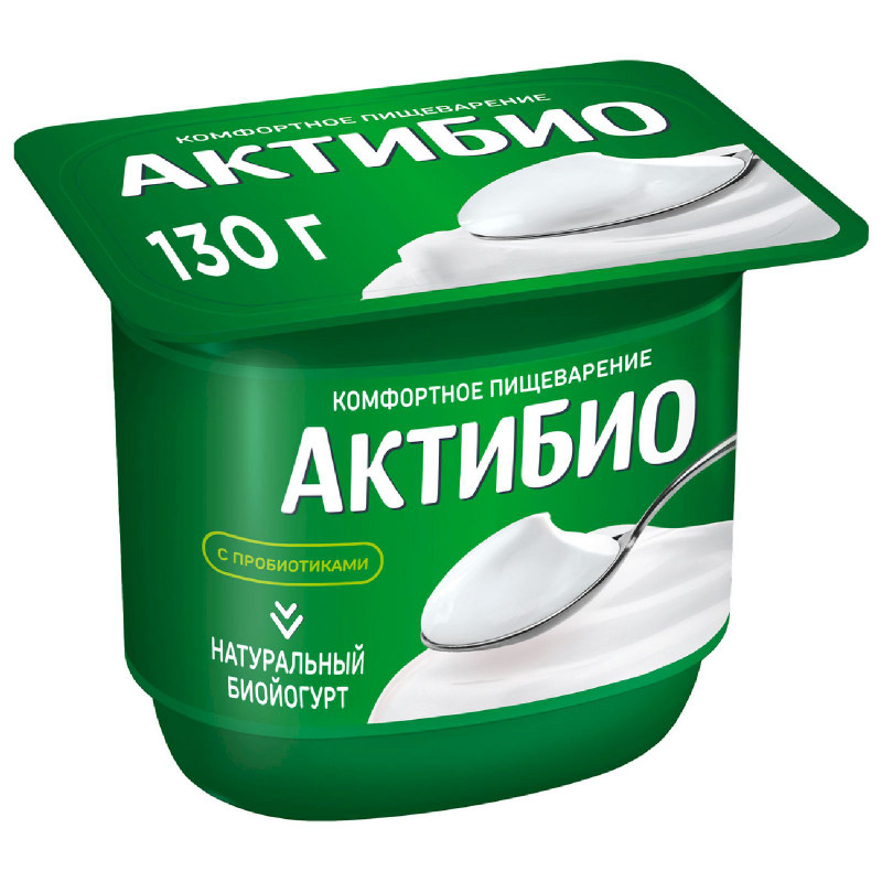 Изображение товара Биойогурт Актибио обогащенный бифидобактериями 3.5%, 130г