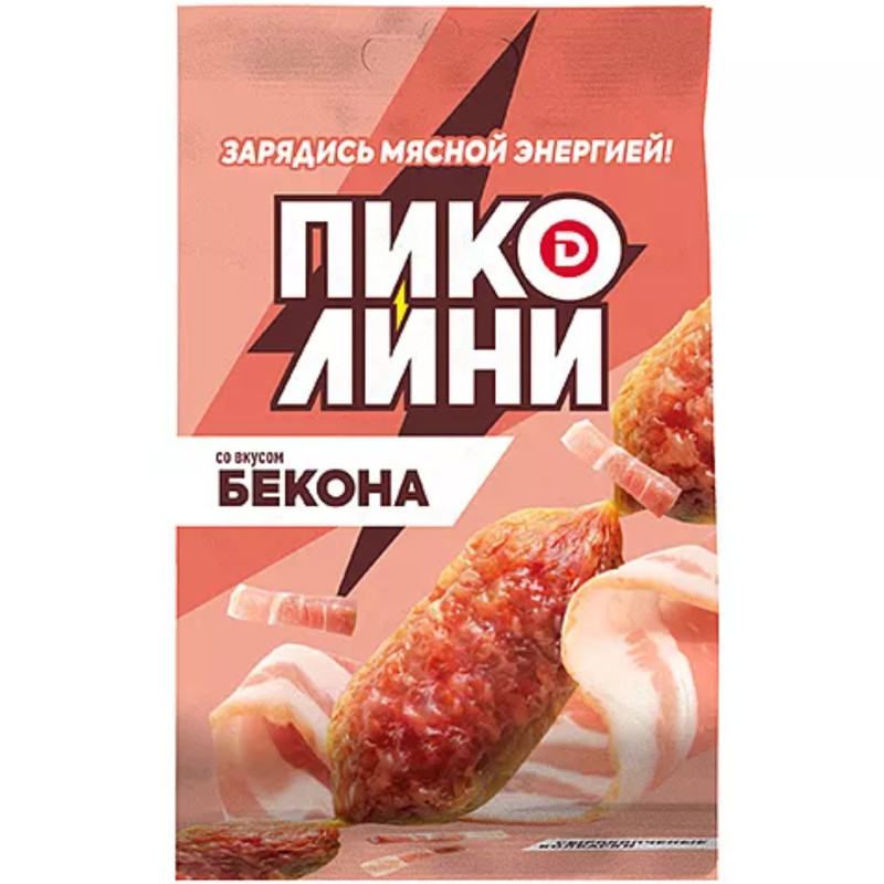 Изображение товара Колбаски сырокопчёные Дымов Пиколини со вкусом бекона полусухие, 50г