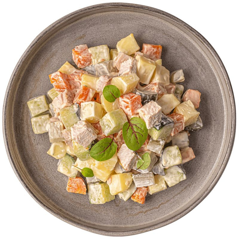 Изображение товара Салат Столичный с курицей Перекрёсток Select 180 г - свежий и вкусный салат с натуральными ингредие