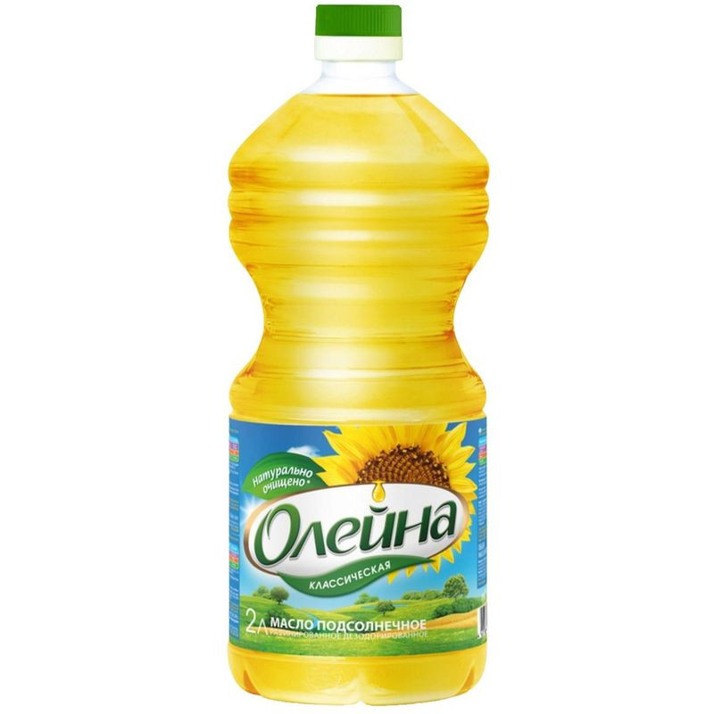 Изображение товара Масло подсолнечное Олейна рафинированное дезодорированное 1 сорт 2 л