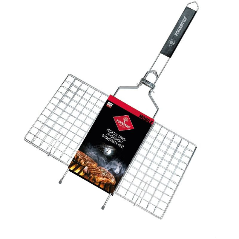 Изображение товара Решётка-гриль Forester со съёмной ручкой 22x44 см для барбекю