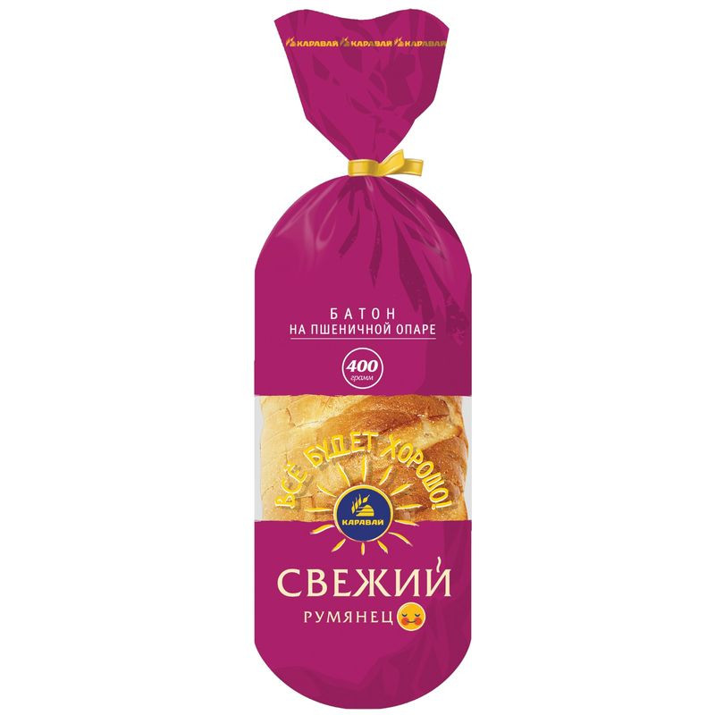 Изображение товара Хлеб Каравай Свежий Румянец батон пшеничный нарезка 400г Россия
