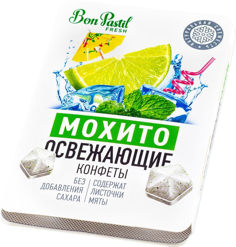 Изображение товара Конфеты Bon Pastil Fresh мохито без сахара 12 г натуральный вкус мята