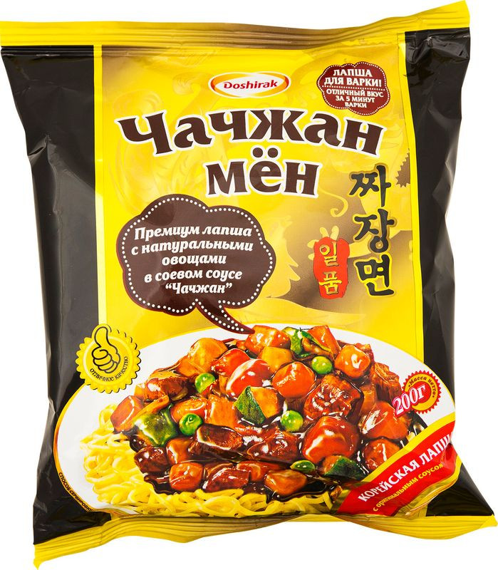 Изображение товара Лапша Доширак Чачжан Мен Корейская, 200г, морепродукты