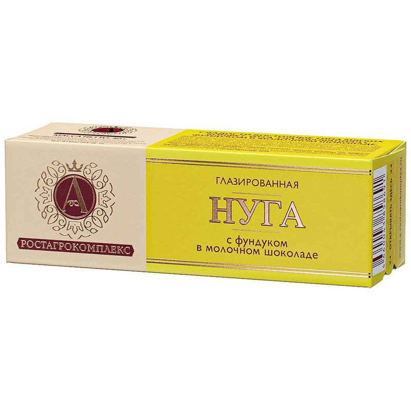 Изображение товара Глазированная нуга с фундуком в молочном шоколаде 40 г А.Ростагрокомплекс