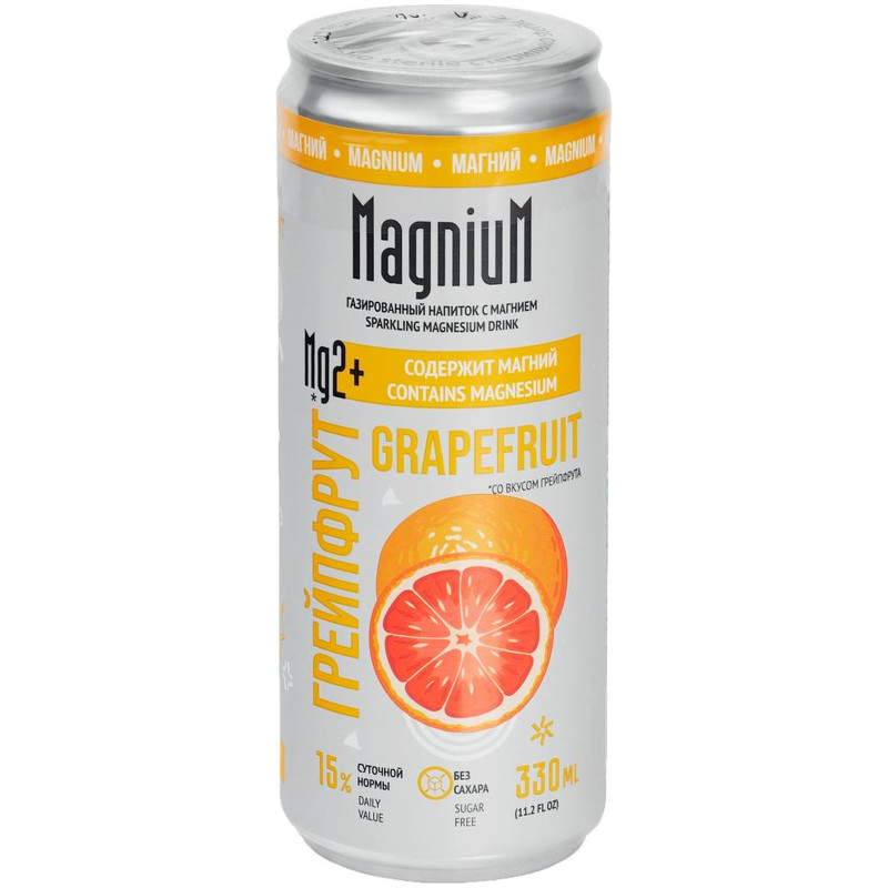 Изображение товара Напиток газированный Magnium Грейпфрут, 330мл