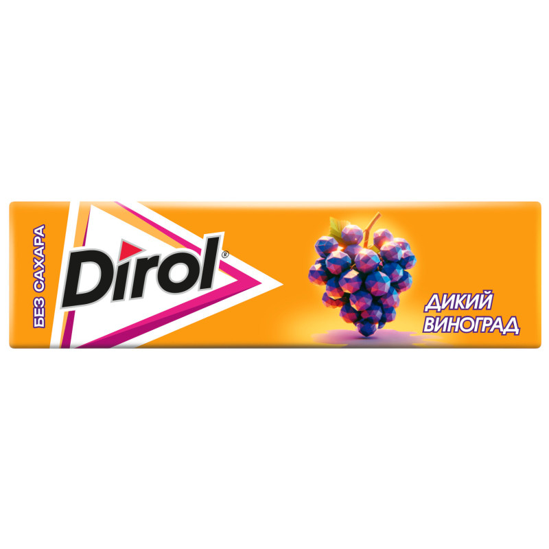 Изображение товара Жевательная резинка Dirol Дикий виноград без сахара со вкусом винограда, 13.6г