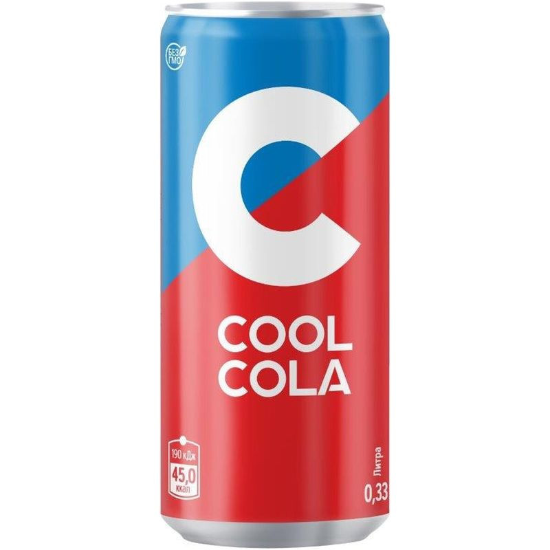 Изображение товара Газированный напиток Cool Cola 330 мл с кофеином и натуральными ароматизаторами
