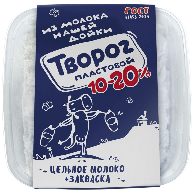 Изображение товара Творог Из Молока Нашей Дойки из цельного молока 10-20%, 350г