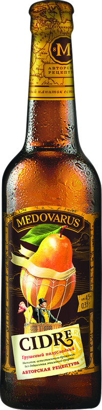Изображение товара Сидр Medovarus Пуаре грушевый полусладкий игристый 4.5%, 330мл