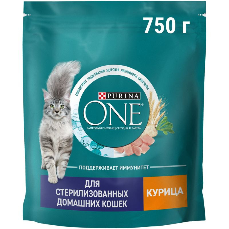 Изображение товара Сухой корм Purina One для стерилизованных кошек с курицей 750г