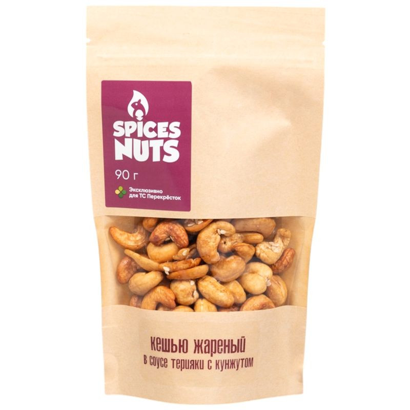 Изображение товара Кешью в соусе терияки с кунжутом 90г - жареный орех для полезных перекусов