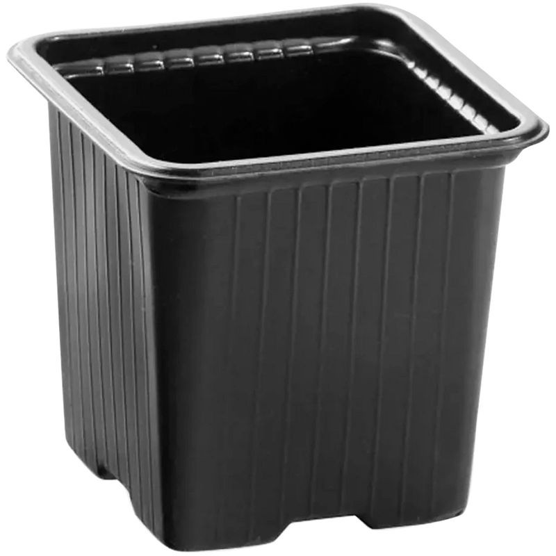 Изображение товара Горшок для рассады пластиковый квадратный чёрный 70х70х65мм, 5х210мл