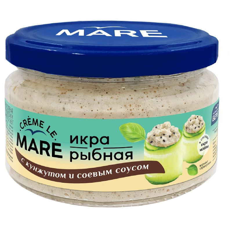 Изображение товара Икра Creme Le Mare рыбная слабосоленая с кунжутом и соевым соусом,165г
