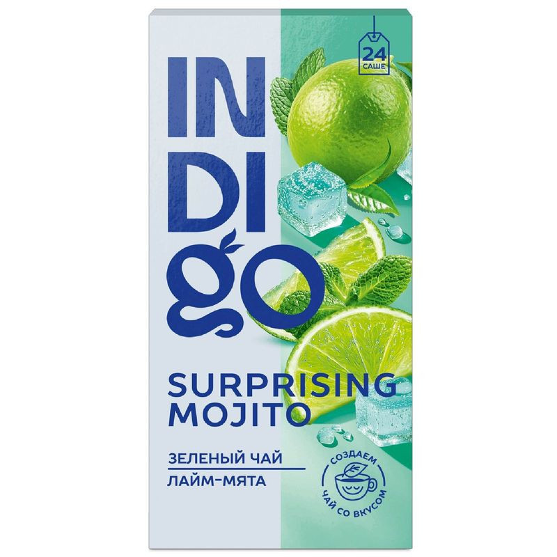Изображение товара Зелёный чай Indigo Surprising Mojito 24х1,5 г аромат лайм-мята лимон