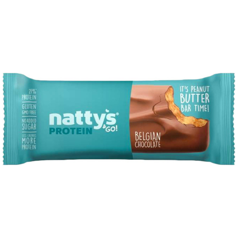 Изображение товара Батончик Nattys&Go PRO протеиновый с арахисовой пастой в шоколаде, 45гр