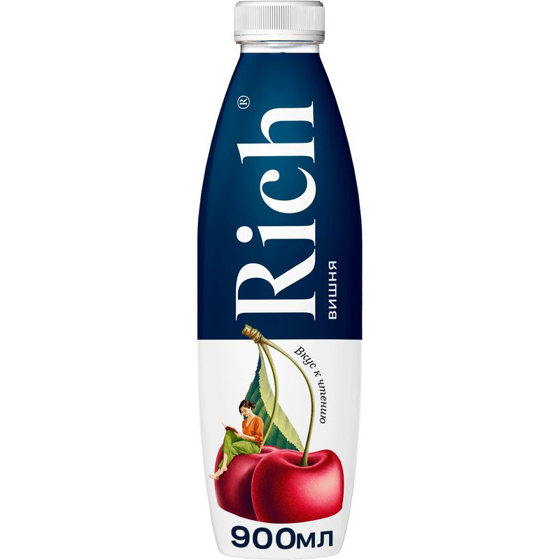 Изображение товара Нектар Rich вишня 900 мл натуральный фруктовый напиток для всей семьи