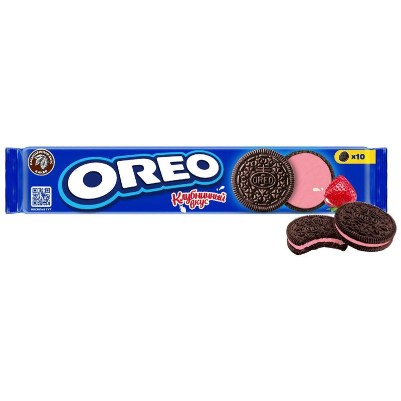 Изображение товара Печенье Oreo с какао и начинкой клубника 95г