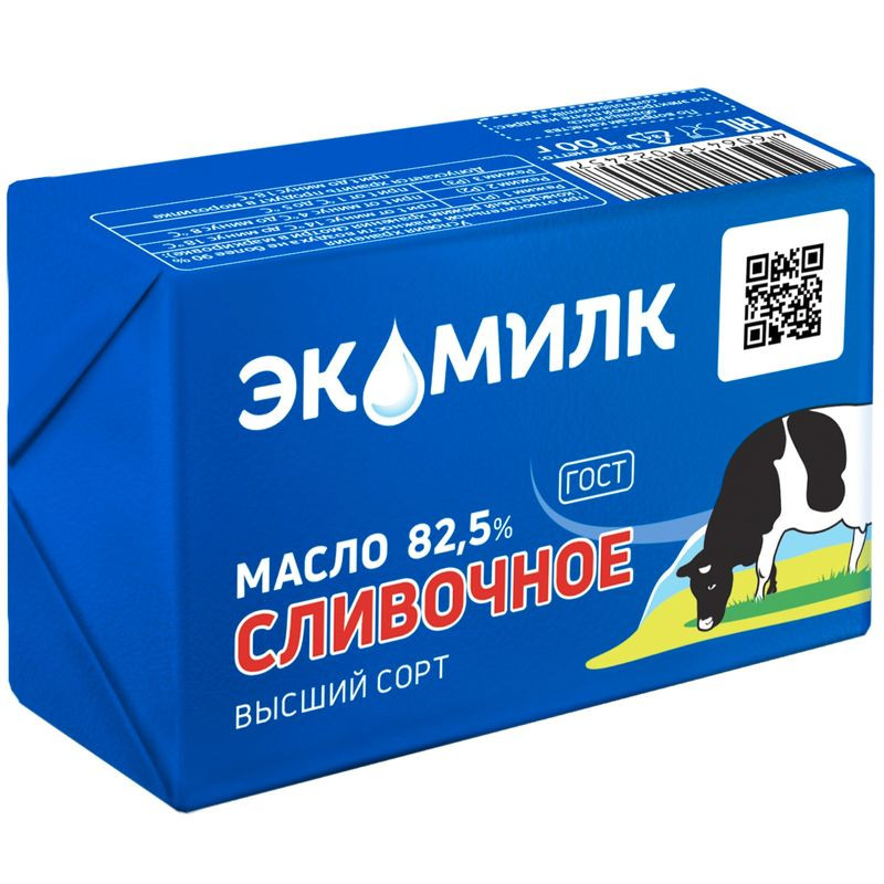 Изображение товара Масло сладкосливочное Экомилк 82.5% высшего сорта 100г