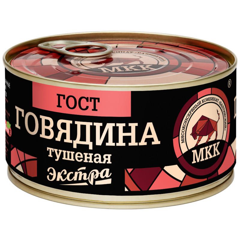 Изображение товара Говядина МКК Балтийский тушёная, 325г