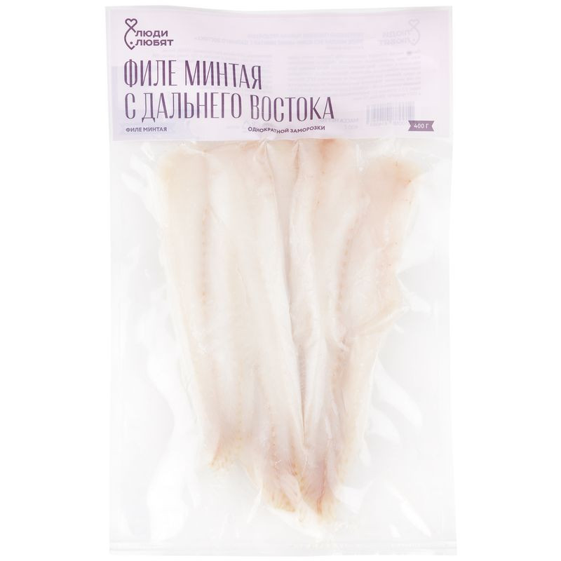 Изображение товара Минтай филе без кожи замороженный Люди Любят 400г Россия