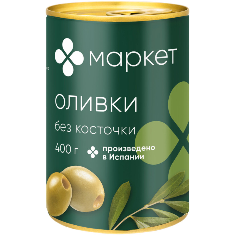 Изображение товара Оливки зелёные без косточки Маркет Перекрёсток, 400г