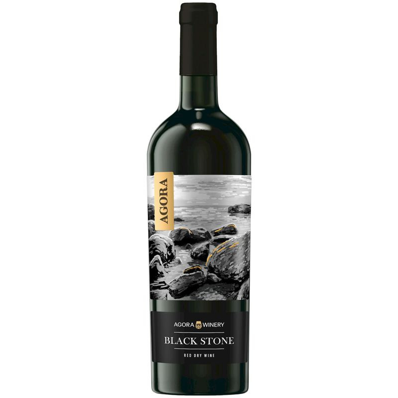 Изображение товара Вино сухое красное Агора Блэк Стоун 13%, 0.75л