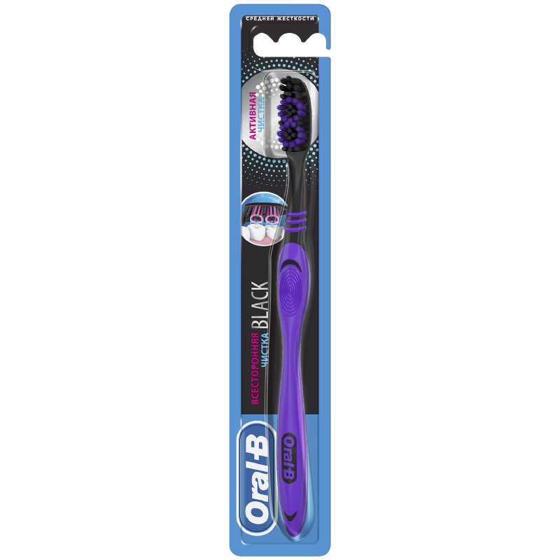 Изображение товара Зубная щетка Oral-B Black Всесторонняя чистка Средней жесткости, 1шт