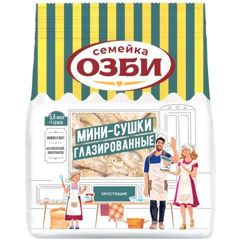 Изображение товара Мини-сушки Семейка Озби глазированные 150г натуральный хлебный продукт