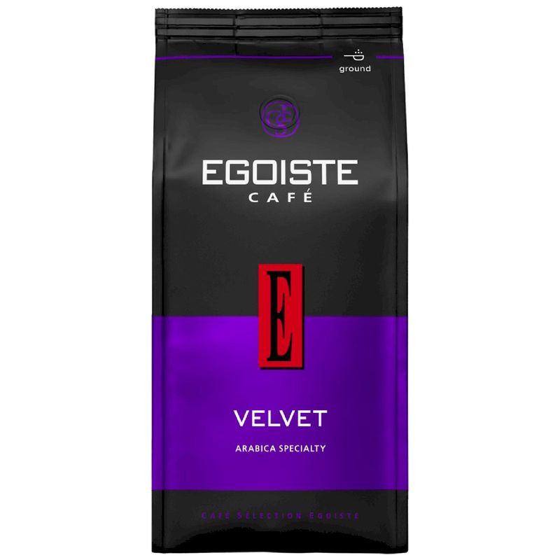 Изображение товара Кофе Egoiste Velvet натуральный жареный молотый 200г для любителей качественного кофе