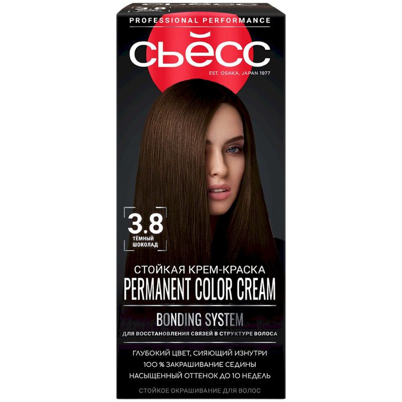 Изображение товара Крем-краска для волос Сьёсс Color тёмный шоколад 3-8 115мл