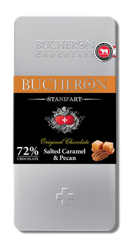 Изображение товара Горький шоколад Bucheron с солёной карамелью и пеканом, 100 г