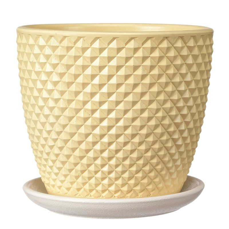 Изображение товара Бетонный горшок для растений Грань-М с поддоном в ассортименте