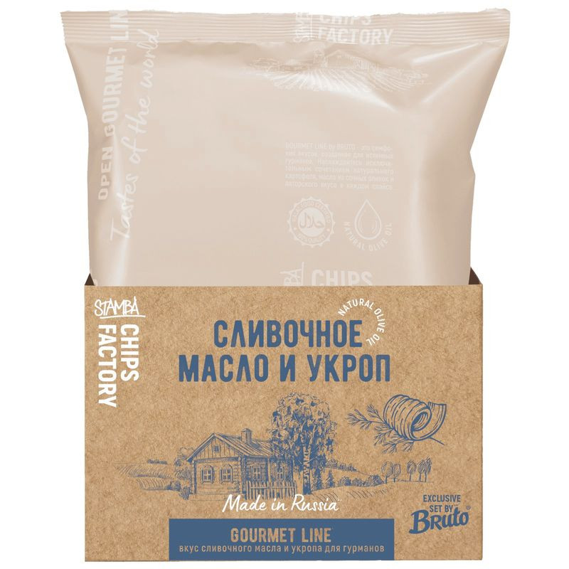 Изображение товара Чипсы Bruto Gourmet Line из натурального картофеля сливочное масло-укроп 80г