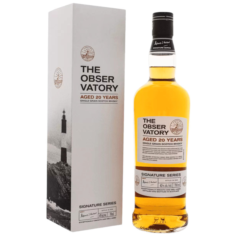 Изображение товара Виски The Observatory Single Grain 20 Years Old шотландский зерновой 40%, 700мл + стакан