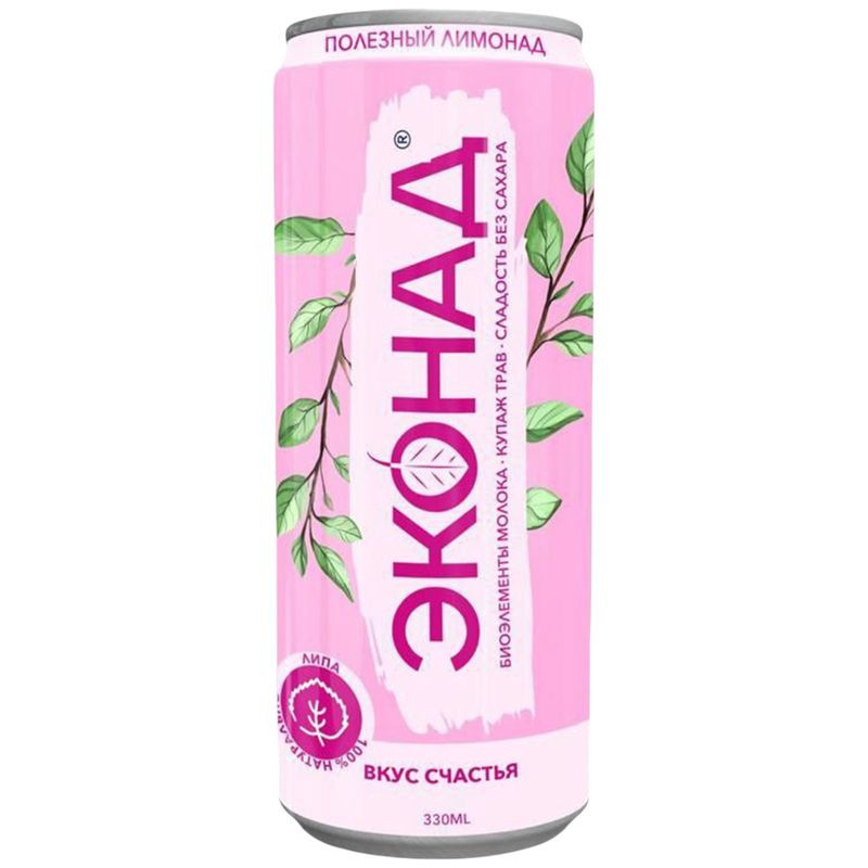 Изображение товара Напиток Эконад Вкус Счастья на основе молочной сыворотки с липой, 330мл
