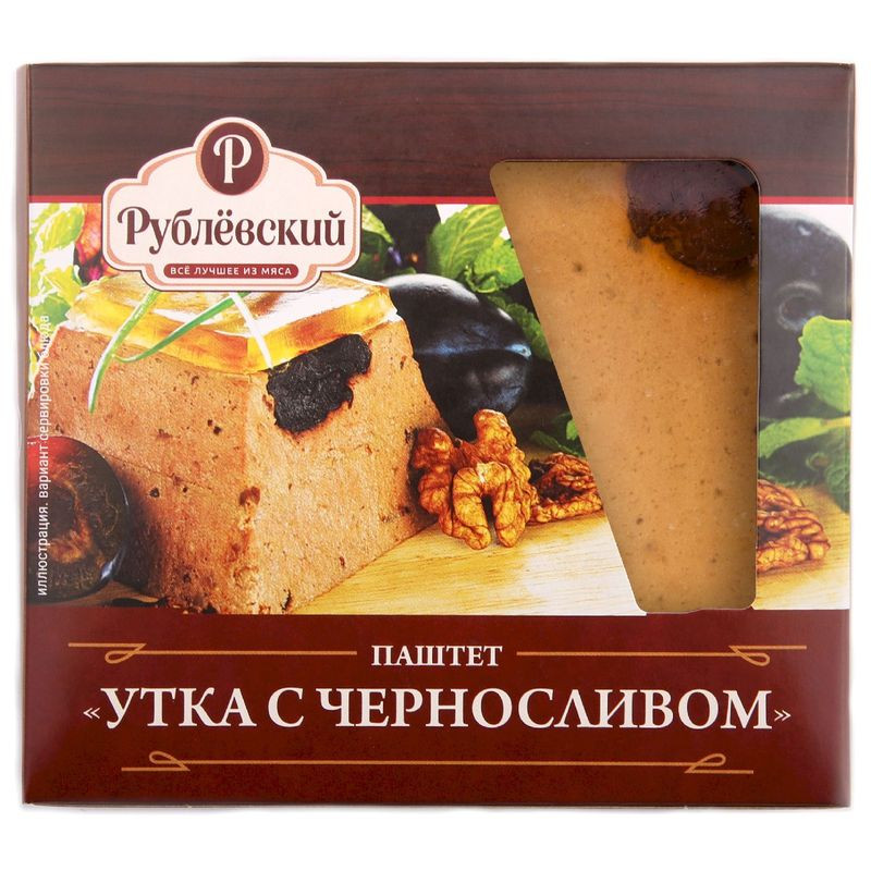 Изображение товара Паштет Рублёвский Утка с черносливом мясной деликатес 200г