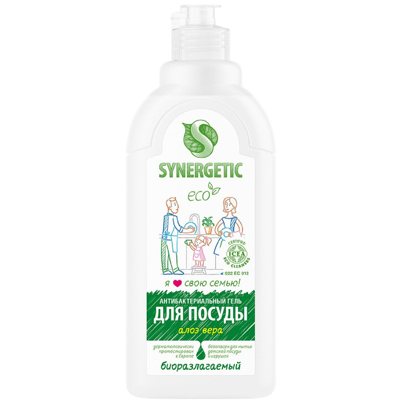 Изображение товара Средство для мытья посуды Synergetic алоэ биоразлагаемое, 500мл