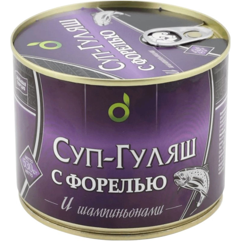 Изображение товара Гуляш EcoFood с форелью и шампиньонами 400г натуральное консервированное блюдо
