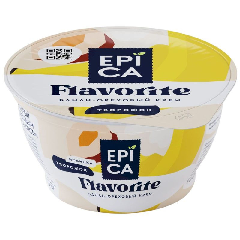 Изображение товара Десерт творожный Epica Flavorite с бананом и ореховым кремом 130г