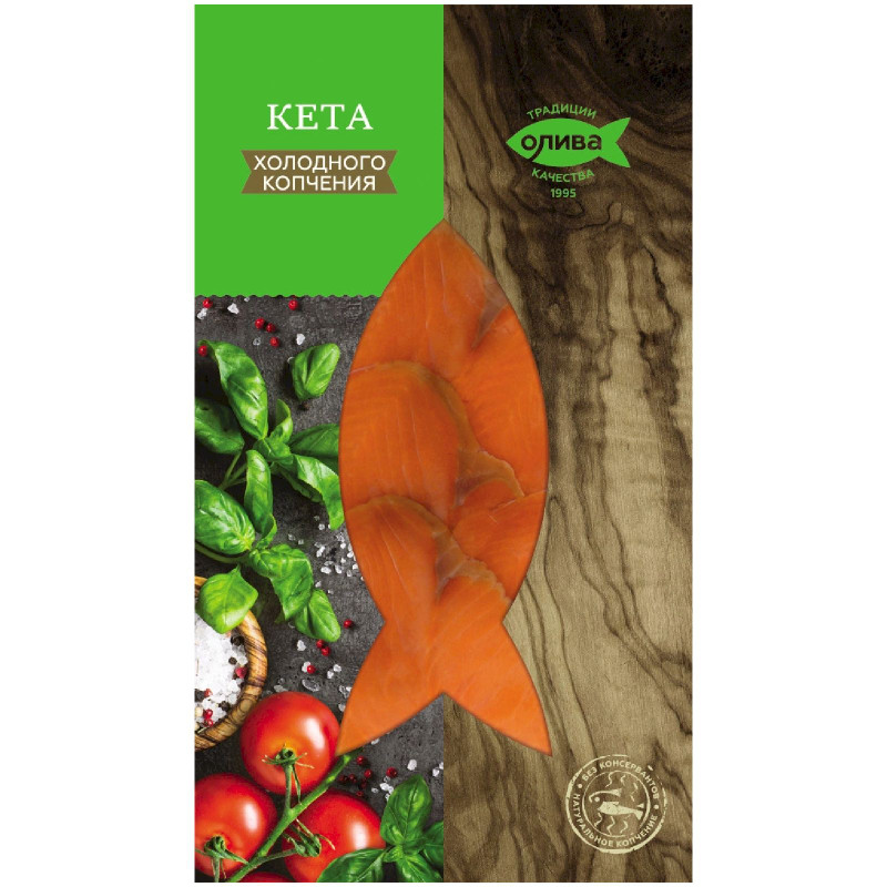 Изображение товара Кета Олива филе-ломтики холодного копчения, 120г