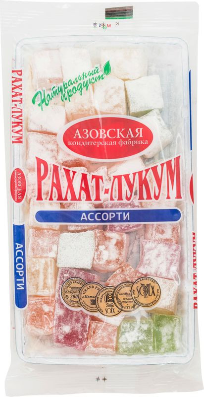 Изображение товара Рахат-лукум Азовская КФ ассорти 200г фруктовый восточная сладость